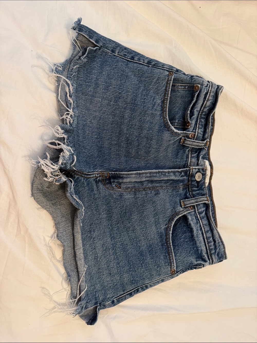 Abercrombie & Fitch high rise Cut off denim shorts
